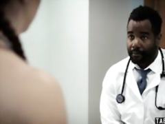 Black doctor gives this big ass teen a rectal exam